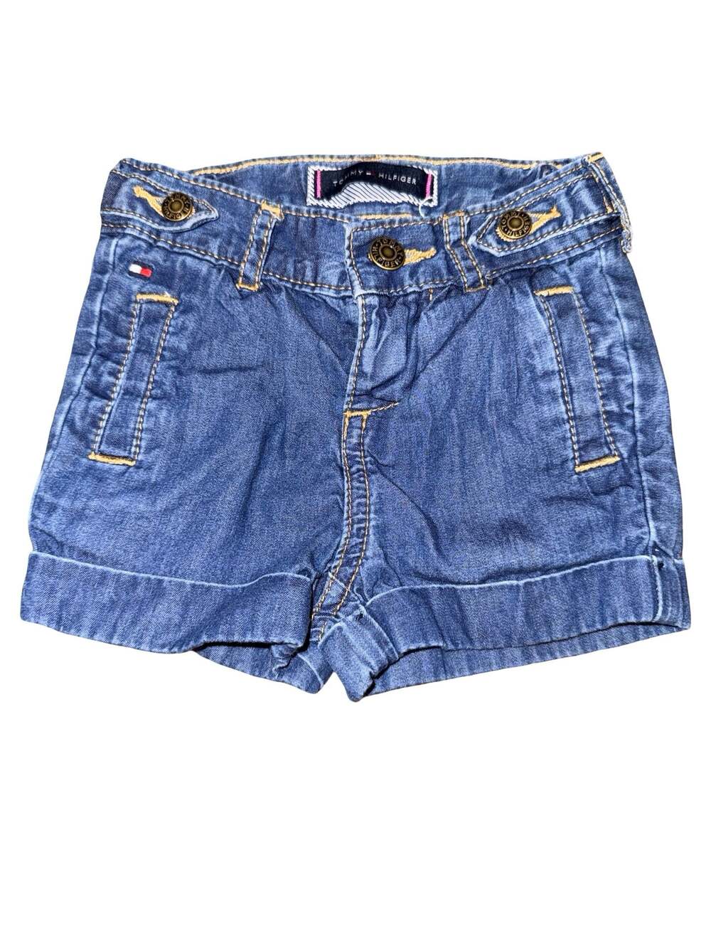 Tommy Hilfiger Baby Girl Denim Cuffed Shorts Size 3-6M